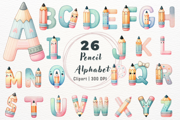 Download Pencil Alphabet Back to School Clipart - Back to school Collection