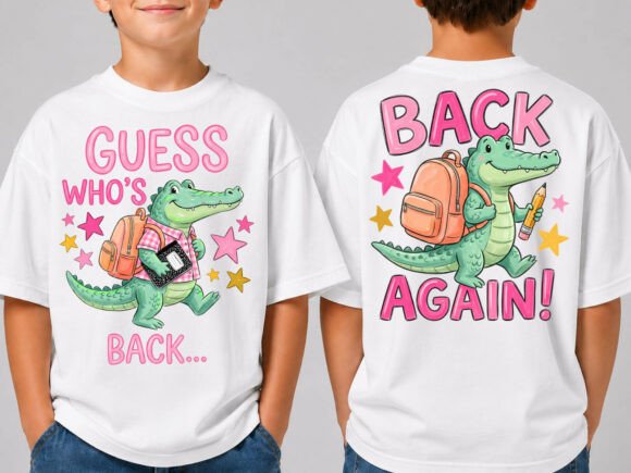 Download Guess Who's Back to School Alligator PNG - Back to school Collection