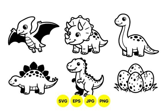 Download Cute Dino SVG Clipart Collection - Dino Collection