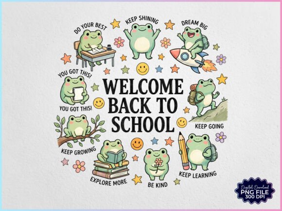 Download Welcome Back to School Frog PNG - Back to school Collection