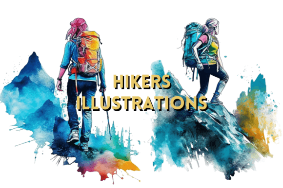 Download Hiking: Watercolor Hikers Clipart PNG - Watercolor Collection