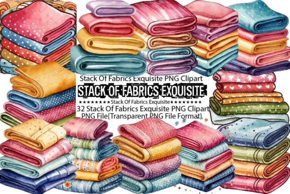 Download Watercolor Stack of Fabrics Exquisite - Watercolor Collection
